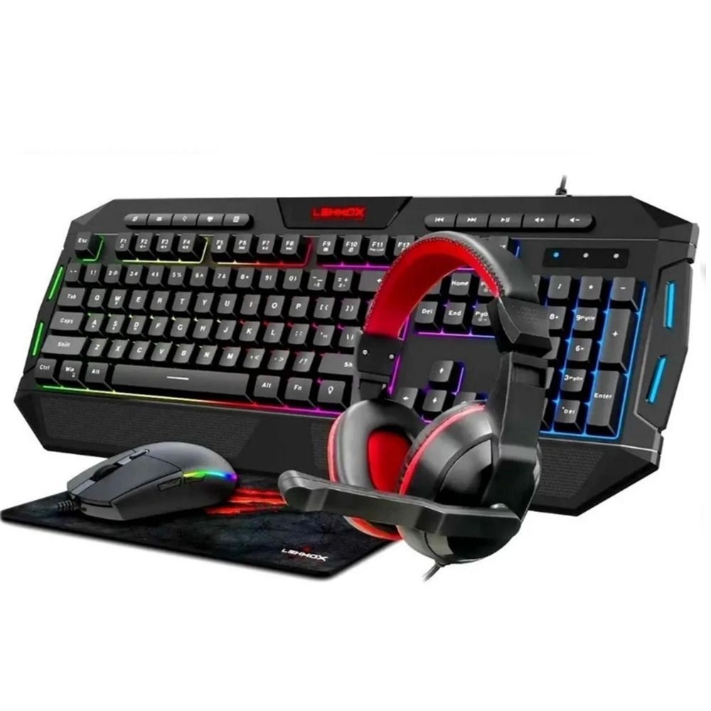  Kit Teclado & Mouse & Fone de ouvido & Mousepad Lehmox GTC1