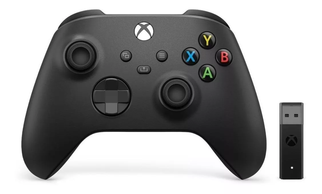 Controle Sem Fio Xbox + Adaptador - Carbon Black