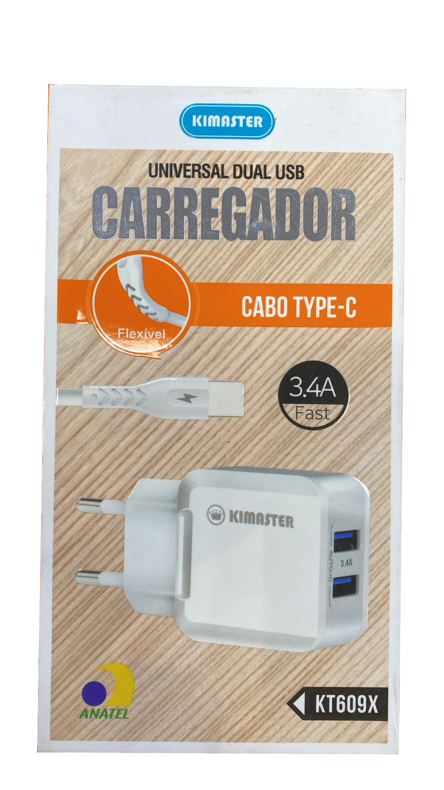 Carregador Kimaster Tipo-C Kt609x